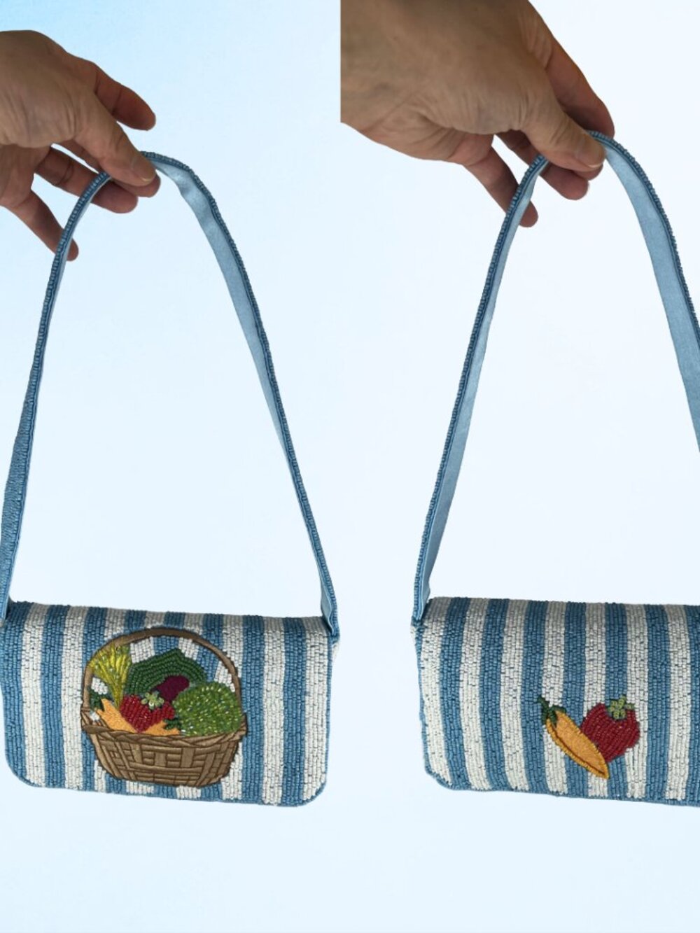 NWT Sol and Mer Beaded Veggie Shoulder Bag Coquette Y2K Purse - Picture 7 of 7